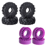 1.0 Mud Tires 64*25mm Soft Sticky Mud Tires for TRX4M 1/18 1/24 RC Crawler Axial SCX24 FMS FCX24 Come with Double Layer Sponge