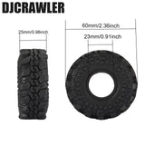 DJC Super Soft Sticky 1.0 Wheel Tires Mud Tires 60*25mm for 1/18 1/24 RC Crawler Axial SCX24 FMS FCX24 Enduro24 RC Car Upgrade