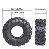 DJ Super Large Soft 1.3 Inch Tire 72 * 27mm Muddy Swamp Tire for TRX4M 1/18 1/24 Axial SCX24FCX24, Come with Silicone inserts