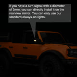 1/10 Rearview Mirror with Turn Signal Hazard lights Rotatable for TRAXXAS TRX4 New Bronco 2021 Defender AXIAL SCX10 III RC Parts DJ-1100
