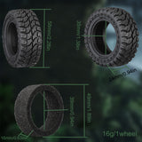 DJ 1.33 Inch Rubber Butyl Mud Rain Forest Crawler Tire with Sponge Liner for 1/18 1/24 Scx24 Fcx24 RC Car Wheel Upgrade Parts DJ-1126