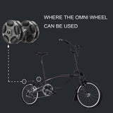 2PCS 58mm Nylon Omni Wheel with Metal Shaft M6*60MM Screw for Brompton Saddle Roller Rack Easy Wheels Upgrade Accessories Parts DC-51032