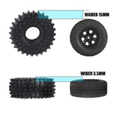 1.0 Pin Tires 72*27mm Super Soft Sticky Crawler Tire for TRX4M 1/18 1/24 RC Crawler Car Axial SCX24 FMS FCX24 AX24 Upgrade Wheel