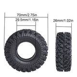 DJ Super Large Soft 1.3 Inch Tire 70 * 26mm Muddy Swamp Tire for SCX24 TRX4M AX24 1/18 1/24 ,T1320, Come with Silicone Inserts