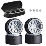 DJ 1.0 Deep Dish Bead Lock Metal Wheels Positive Offset 2.5mm 8 Spokes Wheels for TRX4M SCX24 Gladiator Bronco C10 JLU Deadbolt