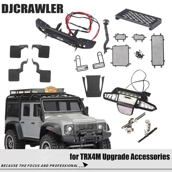DJ 1/18 KIT Accessories Window Net Anti-scratch Strip Chassis Armor Hood for TRX-4M Defender Modified Car TRX4M Upgrade Parts
