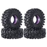 Super 1.3 Inch Large Soft Tire 74 * 28mm Muddy Swamp Tire for TRX4M 1/18 1/24 Axial SCX24 AX24 FCX24, Come with Silicone inserts