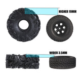 1.0 Mud Tires 74*27mm Super Large Soft Sticky Tires for TRX4M 1/18 1/24 RC Crawler Axial SCX24 FMS FCX24 RC Car Upgrade