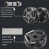 2PCS 58mm Nylon Omni Wheel with Metal Shaft M6*60MM Screw for Brompton Saddle Roller Rack Easy Wheels Upgrade Accessories Parts DC-51032