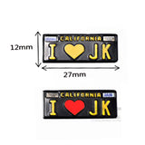 2PCS Classic Retro 1960 California I LOVE JK Number Plate 1/10 American License 3D Metal Plate RC Car Sticker Parts DC-50975
